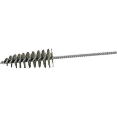 Brush Research Mfg. - 1-3/4" Diam Helical Steel Tube Brush - Single Spiral, 0.012" Filament Diam, 4-1/4" Brush Length, 10" OAL, 0.292" Diam Galvanized Steel Shank - Makers Industrial Supply