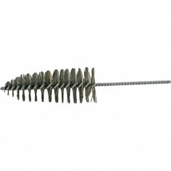 Brush Research Mfg. - 2-1/2" Diam Helical Steel Tube Brush - Single Spiral, 0.012" Filament Diam, 6-1/2" Brush Length, 12" OAL, 0.292" Diam Galvanized Steel Shank - Makers Industrial Supply