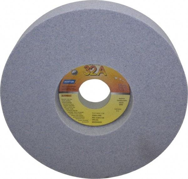 Norton - 7" Diam x 1-1/4" Hole x 1-1/4" Thick, J Hardness, 60 Grit Surface Grinding Wheel - Aluminum Oxide, Type 5, Medium Grade, 3,600 Max RPM, Vitrified Bond, One-Side Recess - Makers Industrial Supply