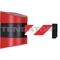 Tensator - 5-1/2" High x 3-1/4" Long x 3-1/4" Wide Magnetic Wall Mount Barrier - Metal, Red Powdercoat Finish, Red/Black, Use with Wall Mount - Makers Industrial Supply