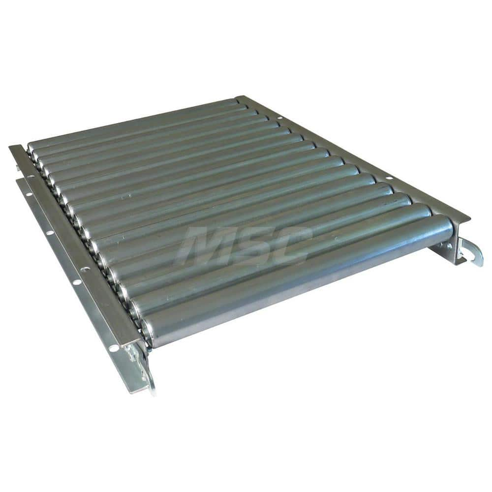 Gravity Conveyors; Conveyor Type: Roller; Component: Straight Conveyor; Telescopic: No; Roller Diameter (Decimal Inch): 1.3800; Overall Width: 18; Wheel Material: Galvanized Steel; Minimum Extended Length: 5.0 ft; Maximum Extended Length: 5.0000; Minimum