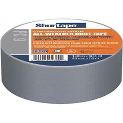 Duct Tape: 48 mm Wide, 9 mil Thick, Polyethylene Rubber Adhesive, 26 lb/in Tensile Strength, Series PC 009