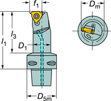 C3-R166.0KF-12050-11 Capto® and SL Turning Holder - Makers Industrial Supply