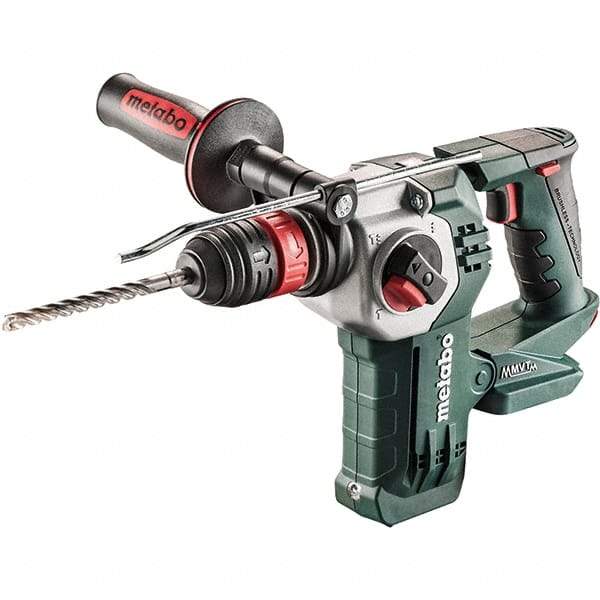 Metabo - 18 Volt 1" SDS-Plus Keyless Chuck Cordless Rotary Hammer - 4500 BPM, 1200 RPM, Reversible, D-Handle - Makers Industrial Supply