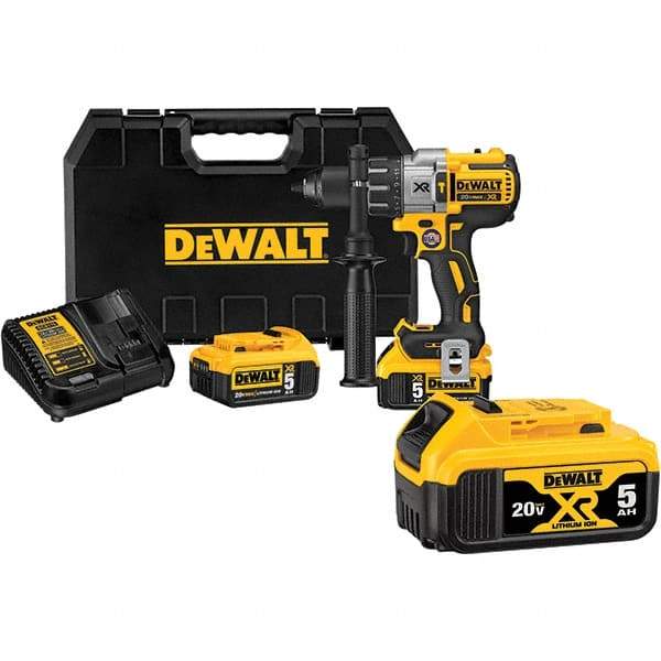 DeWALT - 20 Volt 1/2" Keyless Chuck Cordless Hammer Drill - 0 to 38,250 BPM, 0 to 2,000 RPM, Reversible - Makers Industrial Supply