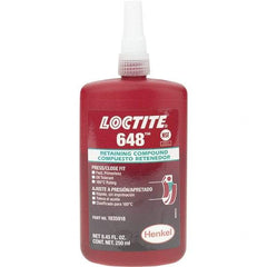 Loctite - 250 mL, Red, High Strength Retaining Compound - Series 648 - Makers Industrial Supply