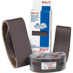 Sait - 1/4" Wide x 18" OAL, 40 FEPA Grit, Aluminum Oxide Abrasive Belt - Aluminum Oxide, Very Coarse, Coated, X Weighted Cloth Backing, Dry, Series 1A-X - Makers Industrial Supply