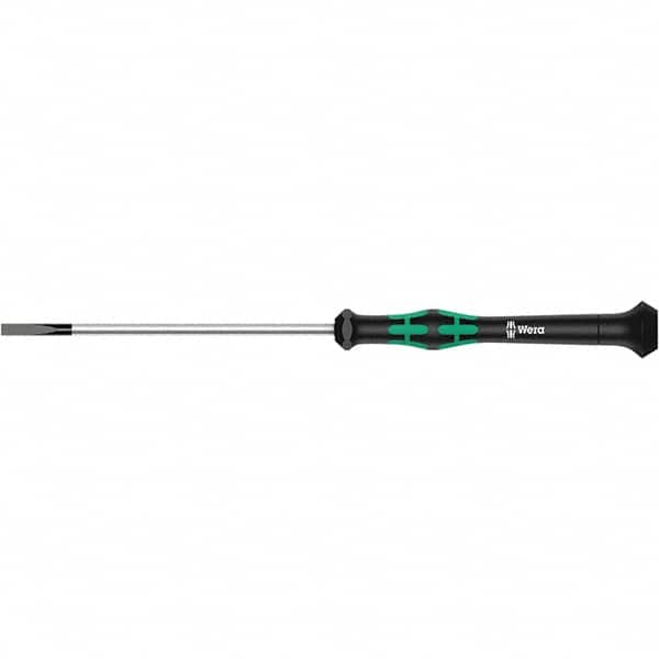 Wera - 2mm Blade Width, Slotted Screwdriver - 50mm Blade Length, Round Shank, Ergonomic Handle - Makers Industrial Supply