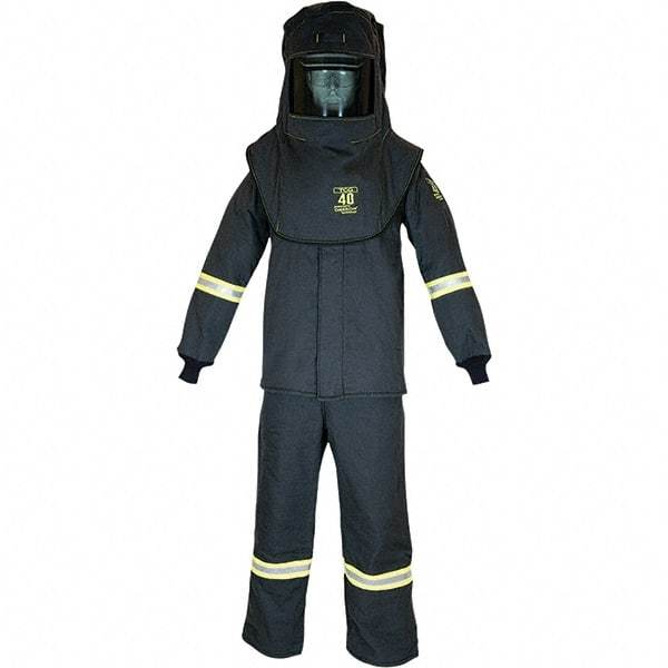 Oberon - Size L, 4 HRC, 10.7 oz Arc Flash Clothing Kit - 46 cal per Sq cm, Hood Protection, Bib Overalls - Makers Industrial Supply