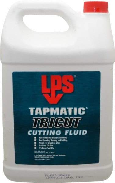 LPS - Tapmatic TriCut, 1 Gal Bottle Cutting & Tapping Fluid - Semisynthetic, For Boring, Broaching, Drawing, Drilling, Engraving, Facing, Milling, Reaming, Sawing, Stamping, Tapping, Threading, Turning - Makers Industrial Supply