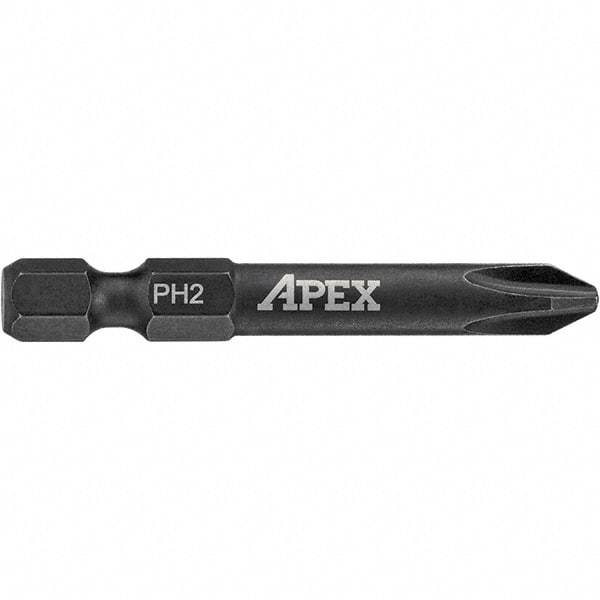 Apex - 1/4" Phillips Screwdriver Bit - 1/4" Drive, 2" OAL - Makers Industrial Supply