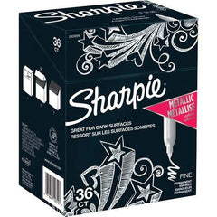 Sharpie - Markers & Paintsticks Type: Permanent Color: Metallic Silver - Makers Industrial Supply