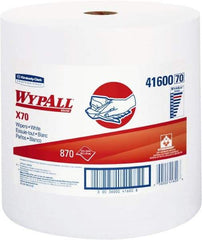 WypAll - X70 Dry Shop Towel/Industrial Wipes - Jumbo Roll, 13-3/8" x 12-1/2" Sheet Size, White - Makers Industrial Supply