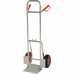 Vestil - 250 Lb Capacity 33" OAH Hand Truck - Dual Grip Handle, Aluminum, Urethane Wheels - Makers Industrial Supply