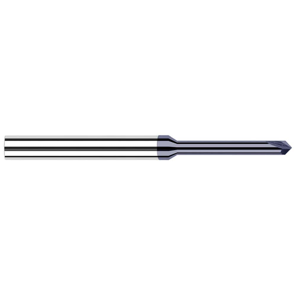 Harvey Tool - 1/16" Diam 120°/60° 2-Flute Single End Solid Carbide Chamfer Mill - Exact Industrial Supply