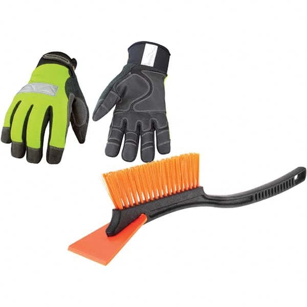 Youngstown - Size L (9) 3M Scotchlite, Synthetic Leather & Microfleece Windproof & Cold & Heat Protection High Visibility Work Gloves - Makers Industrial Supply