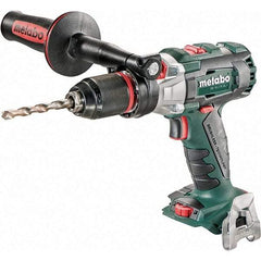 Metabo - 18 Volt 1/16 to 1/2" Keyless Chuck Cordless Hammer Drill - 32300 BPM, 500 to 1,850 RPM, Reversible, Pistol Grip Handle - Makers Industrial Supply