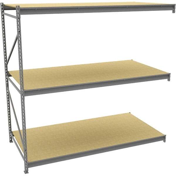 Tennsco - 3 Shelf Add-On Particle Board Open Steel Shelving - 48" Wide x 96" High x 36" Deep, Medium Gray - Makers Industrial Supply