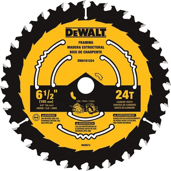 DeWALT - Wet & Dry-Cut Saw Blades   Blade Diameter (Inch): 6-1/2    Blade Material: Tungsten Carbide-Tipped - Makers Industrial Supply