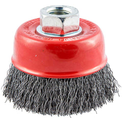 Norton - 2-3/4" Diam 5/8-11 Threaded Arbor Carbon Steel Fill Cup Brush - Makers Industrial Supply