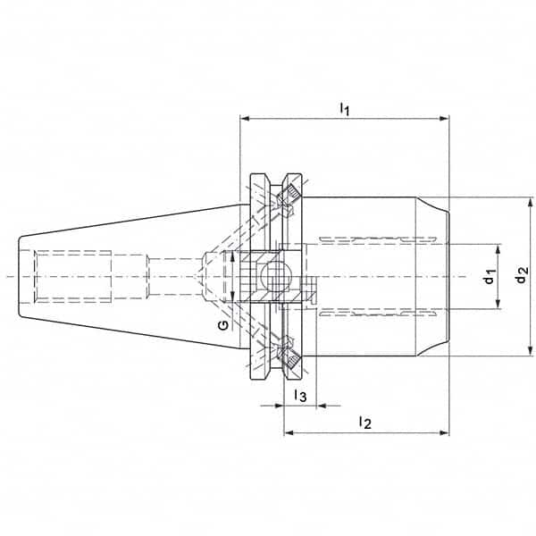 Mapal - CAT40 Taper Shank 20mm Hole Diam Hydraulic Tool Holder/Chuck - Makers Industrial Supply