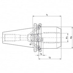 Mapal - CAT40 Taper Shank 19.05mm Hole Diam Hydraulic Tool Holder/Chuck - Makers Industrial Supply