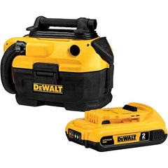 DeWALT - 2 Gal Plastic Tank, Electric & Battery Powered Wet/Dry Vacuum - 120 VAC & 18/20 Volt, 5' Hose Fitting, Cordless, HEPA Filter, Accessories Included - Makers Industrial Supply