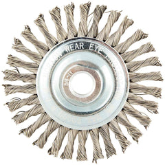 Norton - 4" OD, 5/8-11 Arbor Hole, Stringer Bead Stainless Steel Wheel Brush - Makers Industrial Supply