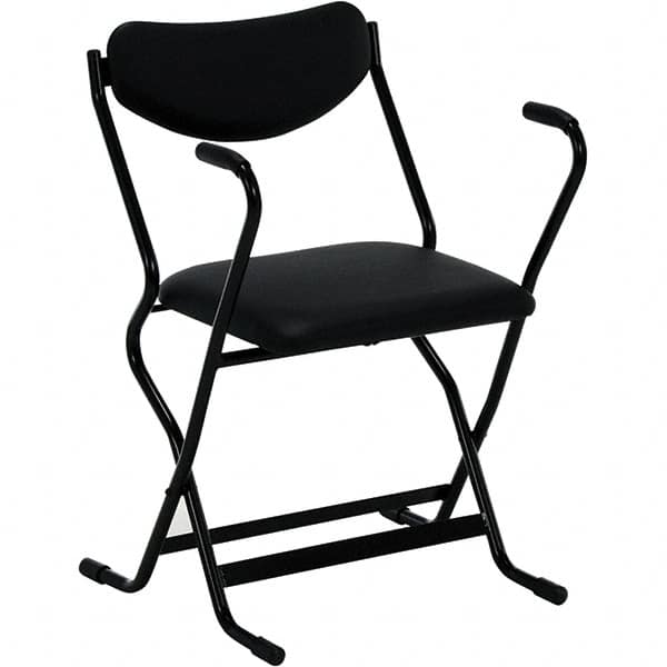 Vestil - 20-1/2" Wide x 28" High, Vinyl Folding Chair - Black - Makers Industrial Supply