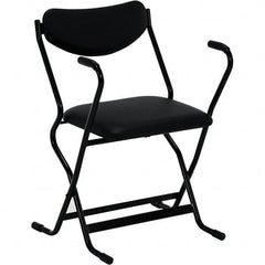 Vestil - 20-1/2" Wide x 28" High, Vinyl Folding Chair - Black - Makers Industrial Supply