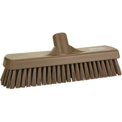 Vikan - 1.7" Bristle Length, Polyester Scrub Brush - 11-1/4" Long x 3" Wide Head, 11-1/4" OAL, Brown, Polypropylene Block - Makers Industrial Supply