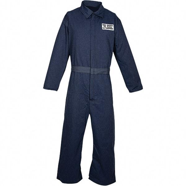 Oberon - Size XL, Navy Blue, Velcro Front Closure, Arc Flash Coverall - 46" Chest, Inherently Flame Resistant Aramid - Makers Industrial Supply