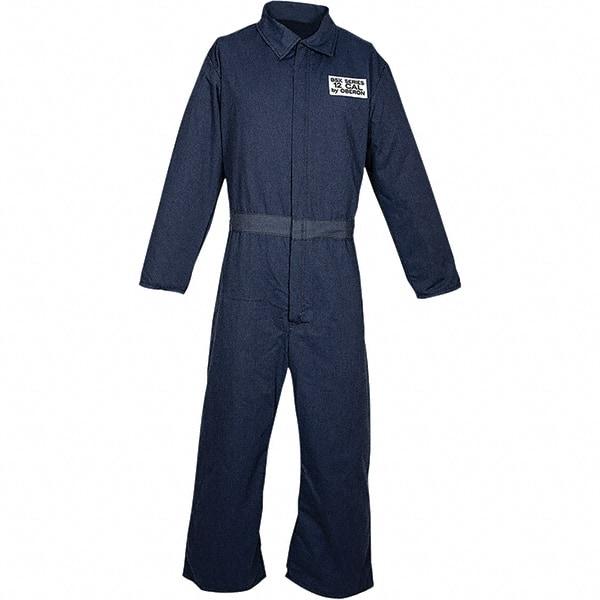 Oberon - Size 5XL, Navy Blue, Velcro Front Closure, Arc Flash Coverall - 62" Chest, Inherently Flame Resistant Aramid - Makers Industrial Supply