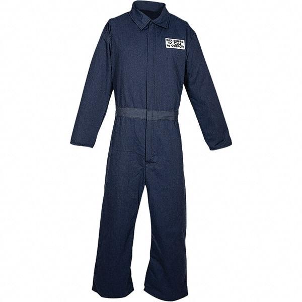 Oberon - Size 2XL, Navy Blue, Velcro Front Closure, Arc Flash Coverall - 50" Chest, Inherently Flame Resistant Aramid - Makers Industrial Supply