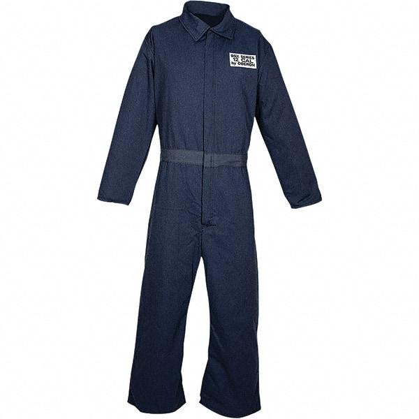 Oberon - Size 4XL, Navy Blue, Velcro Front Closure, Arc Flash Coverall - 58" Chest, Inherently Flame Resistant Aramid - Makers Industrial Supply