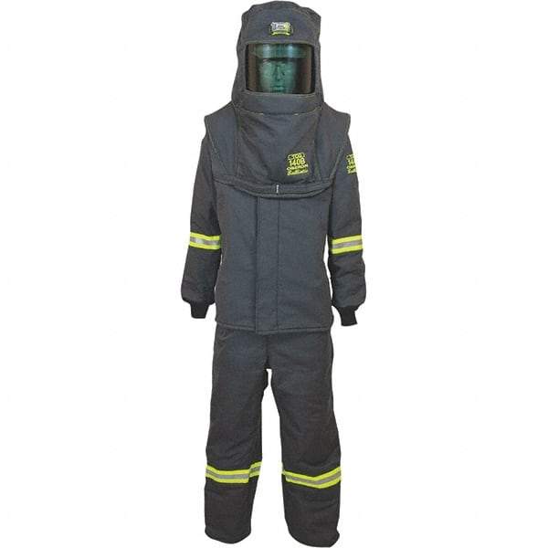 Oberon - Size M, 4 HRC, 18 oz Arc Flash Clothing Kit - 140 cal per Sq cm, Hood Protection, Bib Overalls - Makers Industrial Supply