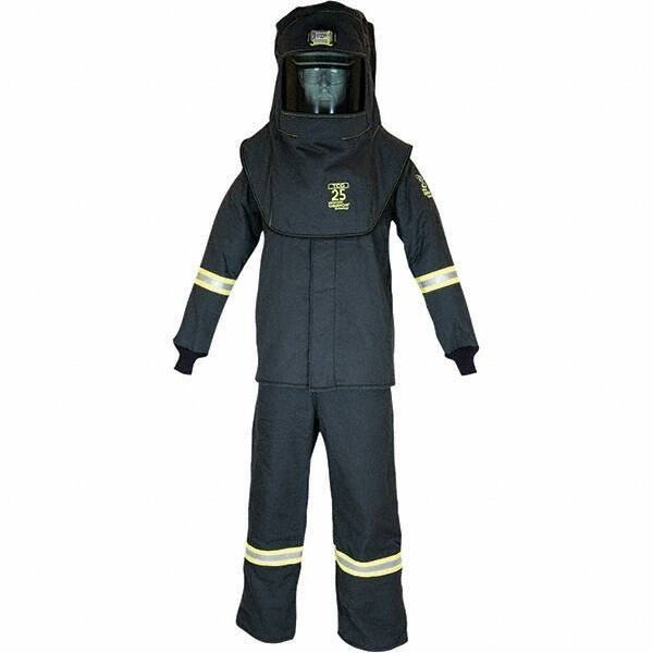 Oberon - Size XL, 3 HRC, 10.7 oz Arc Flash Clothing Kit - 27 cal per Sq cm, Hood Protection, Bib Overalls - Makers Industrial Supply