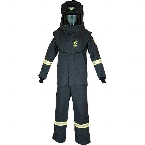 Oberon - Size 5XL, 3 HRC, 10.7 oz Arc Flash Clothing Kit - 27 cal per Sq cm, Hood Protection, Bib Overalls - Makers Industrial Supply