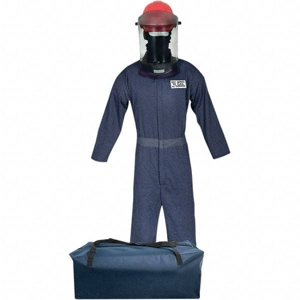 Oberon - Size XL, 2 HRC, 8 oz Arc Flash Clothing Kit - 12 cal per Sq cm, Hard Cap & Face Shield Protection, Coveralls & Balaclava, Includes Gear Bag - Makers Industrial Supply