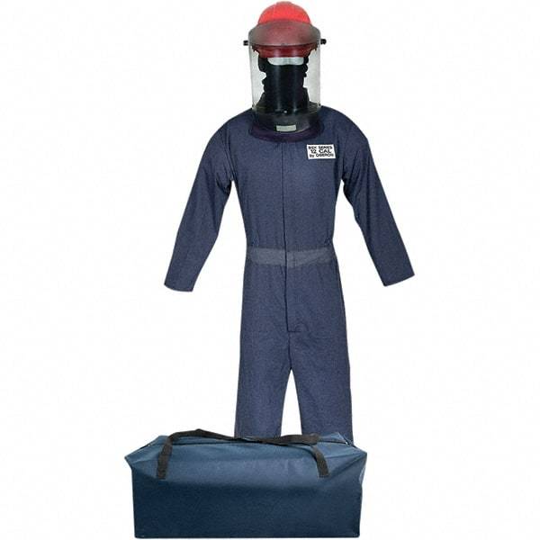 Oberon - Size M, 2 HRC, 8 oz Arc Flash Clothing Kit - 12 cal per Sq cm, Hard Cap & Face Shield Protection, Coveralls & Balaclava, Includes Gear Bag - Makers Industrial Supply