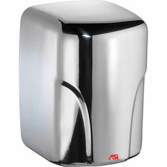 ASI-American Specialties, Inc. - 1600 Watt Bright Stainless Steel Finish Electric Hand Dryer - 110/120 Volts, 14.6 Amps, 8-1/16" Wide x 11-19/64" High x 7-5/64" Deep - Makers Industrial Supply