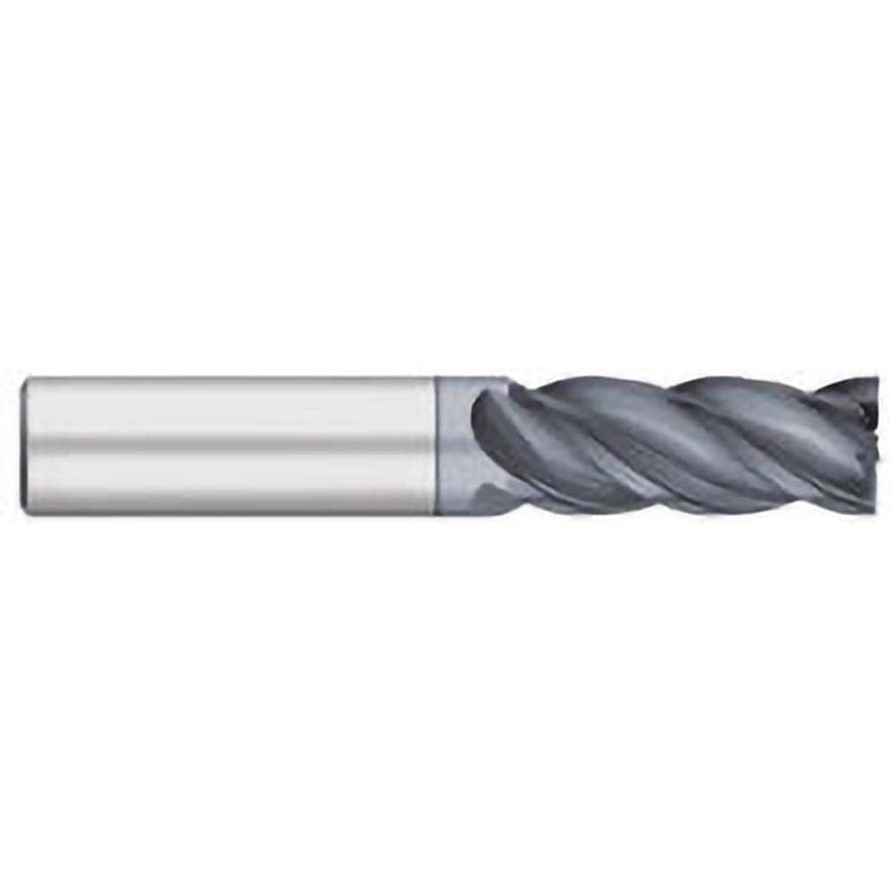 Square End Mill: 5/8'' Dia, 1-5/8'' LOC, 5/8'' Shank Dia, 3-1/2'' OAL, 4 Flutes, Solid Carbide Single End, AlCrO-MAX Finish, Upcut Flute, 38 ° Helix, Centercutting, RH Cut, RH Flute