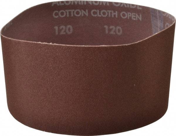 Norton - 3" Wide x 18" OAL, 120 Grit, Aluminum Oxide Abrasive Belt - Aluminum Oxide, Fine, Coated, X Weighted Cloth Backing, Series R228 - Makers Industrial Supply