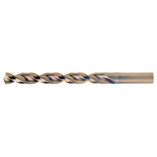 #41 RHS / RHC HSS-CO 8% (M42) 135 Degree Split Point Q-Cobalt Wide Land Parabolic Jobber Drill - Straw / Gold Oxide