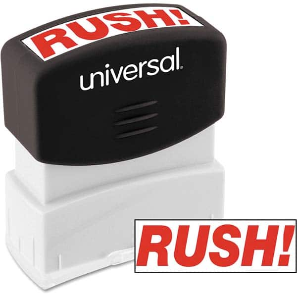 UNIVERSAL - Pre-inked Stock Stamps Type: Message Message: RUSH - Makers Industrial Supply