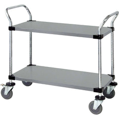 Utility Cart: Stainless Steel, Silver Swivel