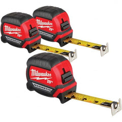 Milwaukee Tool - 25' x 1" Yellow/Black Blade Tape Measure - Makers Industrial Supply