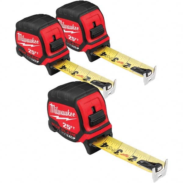 Milwaukee Tool - 25' x 1-5/16" Yellow/Black Blade Tape Measure - Exact Industrial Supply