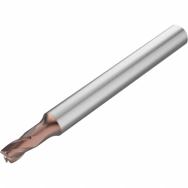 Corner Radius End Mill: 0.1575″ Dia, 4 Flutes, Solid Carbide 28 ° Helix, HXT Coated, Corner Radius End, Series JH770