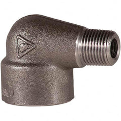 Merit Brass - Black Pipe Fittings; Type: 90 Degree Street Elbow ; Fitting Size: 1-1/4 (Inch); End Connections: MNPT x FNPT ; Classification: 3000 ; Material: Carbon Steel ; Finish/Coating: Mill/Oil - Exact Industrial Supply